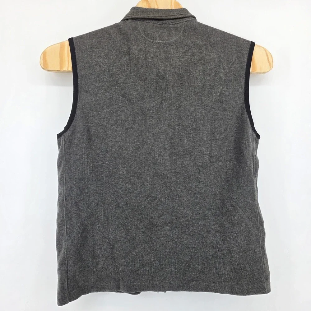 Polo Ralph Lauren Vest Mens XL Gray Full Zip Cotton Sleeveless Layering Sweater